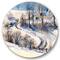 Designart - Country Road In Winter Times I - Traditional Metal Circle Wall Art